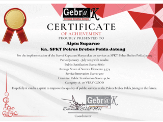 SPKT Polres Brebes Raih Predikat "Sangat Baik" dalam Survei Kepuasan Masyarakat 2025