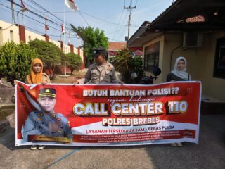Polsek Wanasari Sosialisasikan Layanan Polisi Call Center 110 di Kecamatan Wanasari