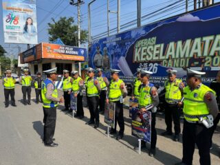 Satlantas Polres Brebes Laksanakan Sosialisasi Operasi Keselamatan Candi 2026 di Jalan Jenderal Sudirman