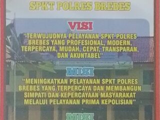 Penguatan Pelayanan Prima, SPKT Polres Brebes Tegaskan Komitmen melalui Visi dan Misi